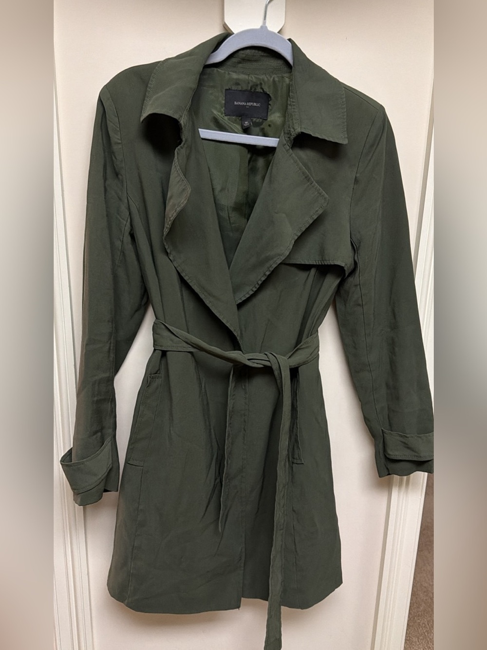 Banana Republic Olive Trench Coat with Belt